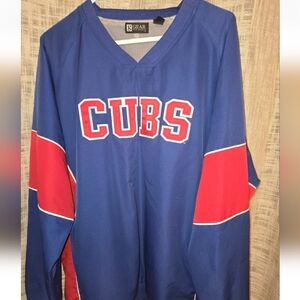 Chicago Cubs Pullover warmup Mens XL blue red embroidered